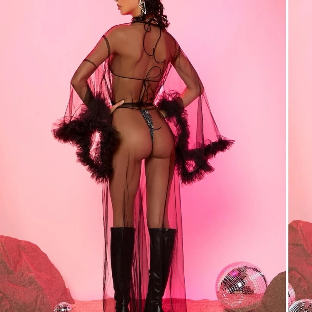 Black See Through Robe - image 1